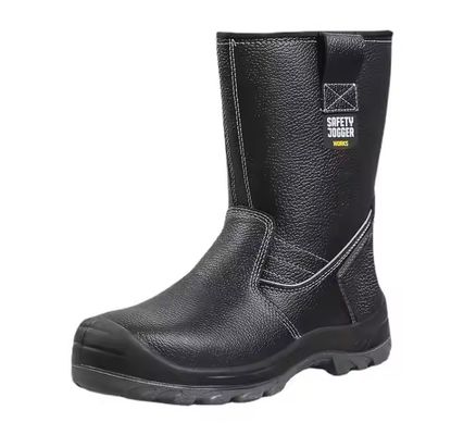 خرید OEM High Top Genuine Leather Work Shoes Steel Plate Safety Boots Genuine Leather Security Work Boots Pu Injection Sole online manufacture
