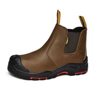 خرید OEM Brown Genuine Leather Work Shoes Insulation Safety Shoes Kevlar Safety Boots Security Work Booots Pu+rubber Sole online manufacture