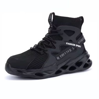 خرید OEM Black TPU+Flying Knit Safety Boots Security Work Boots Steel Toe Kevlar Safety Shoes EVA Sole Work Shoes online manufacture