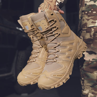 خرید High Top Microfiber Leather Tactical Boots Tactical Safety Shoes Military Boots Canves Tactical Boots Rubber Sole Hiking Boots online manufacture