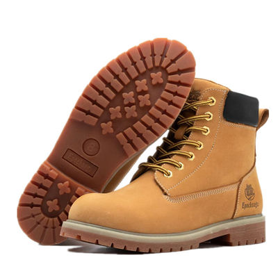 خرید Yellow Style Martin Boots Cowhide Leather Boots Rubber Sole Boots With Lace-up online manufacture